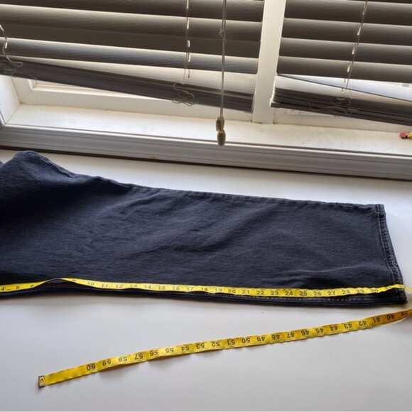 Abercrombie Fitch Curve Love 90s Relaxed Jeans Woman 31 Black Criss Cross Waist - Picture 12 of 15